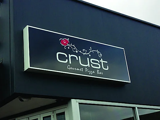 Crust Gourmet Pizza Bar illuminated lightbox