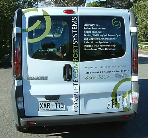 Complete Comfort Systems van rear graphics