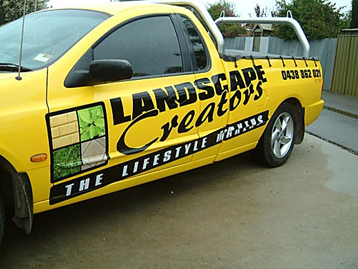 Landscape Creators ute door signage